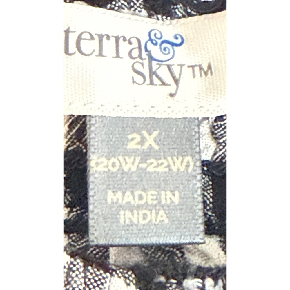 Terra & Sky Blouse Black Gingham Smocked Bell Sleeve Women 2X Cottagecore - Picture 4 of 8